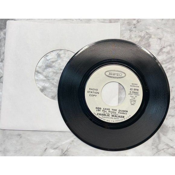 Charlie Walker God Save the Queen of the Honky Tonks 45 Country Promo Epic - Picture 5 of 6